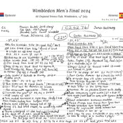 TENNIS Wimbledon Men’s Final Novak Djokovic v Carlos Alcaraz All England Tennis Club Wimbledon 14th July 2024. Russell
