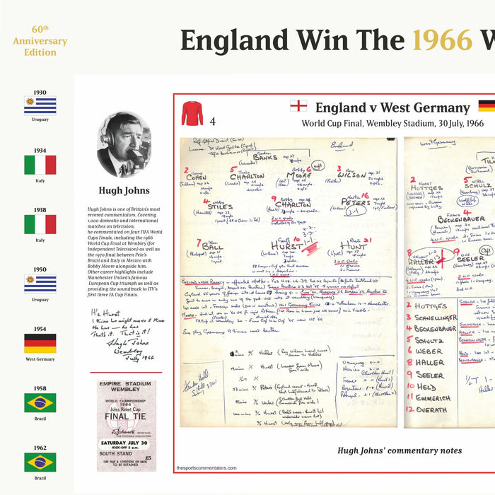 FOOTBALL England v Germany, World Cup Final, Wembley, July 30, 1966. Hugh Johns