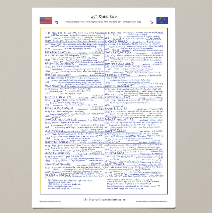 GOLF 45th Ryder Cup, Bethpage Black Course, Bethpage National Park, New York, 26- 28 September, 2025. John Murray.