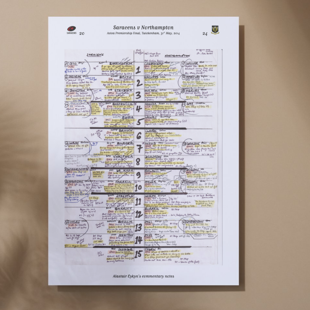 RUGBY UNION Saracens v Northampton Aviva Premiership Final Twickenham London. 31 May 2014. Alastair Eykyn. A3 Print