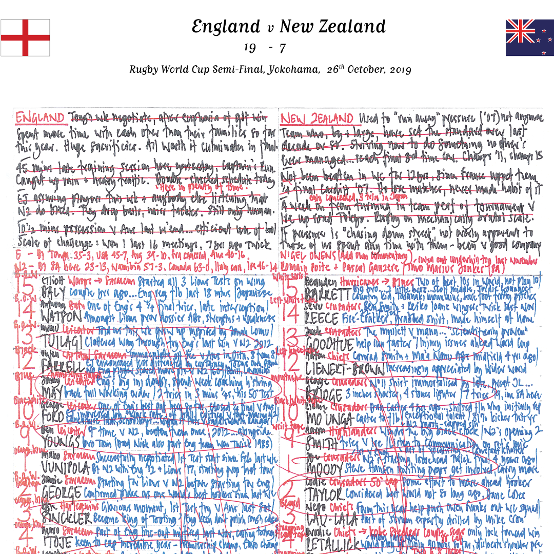 RUGBY UNION England v New Zealand, Rugby World Cup, Semi-Final, International Stadium Yokohama, Japan. October 26, 2019. Nick Mullins.