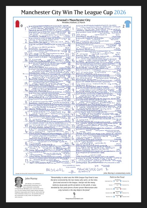 FOOTBALL Arsenal v Manchester City, Carabao Cup Final, Wembley, 22nd March, 2026