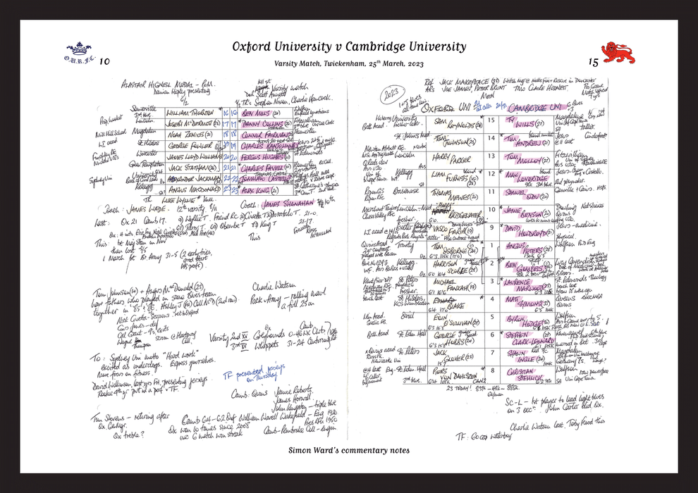 RUGBY UNION Oxford v Cambridge, Varsity Match, Twickenham, London. March 25, 2023. Simon Ward.