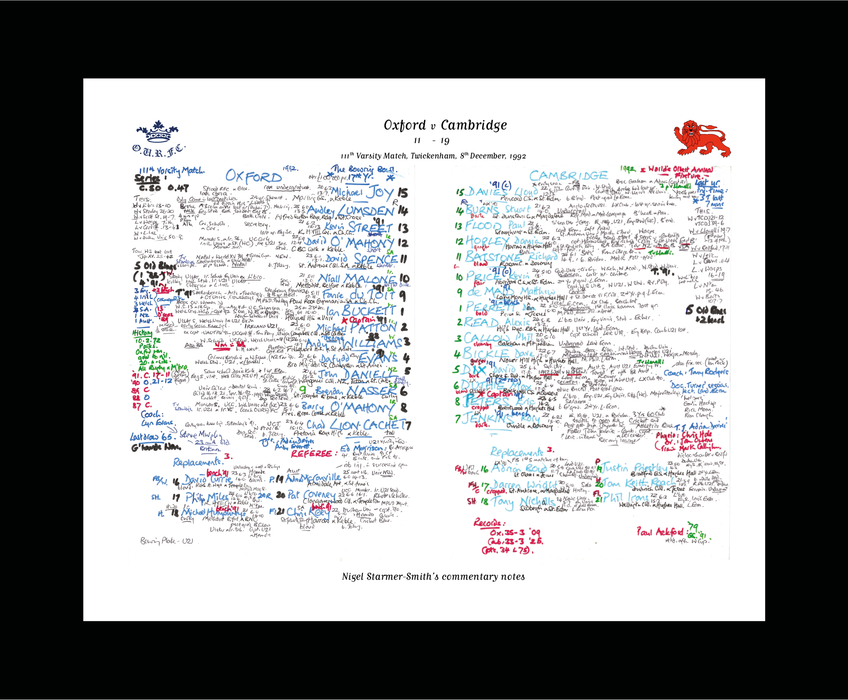 RUGBY UNION Oxford v Cambridge, Varsity Match, Twickenham, London. 1992. Nigel Starmer-Smith.
