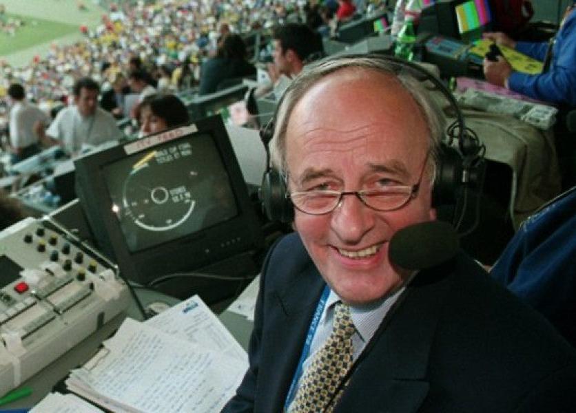 Brian Moore in commentary box