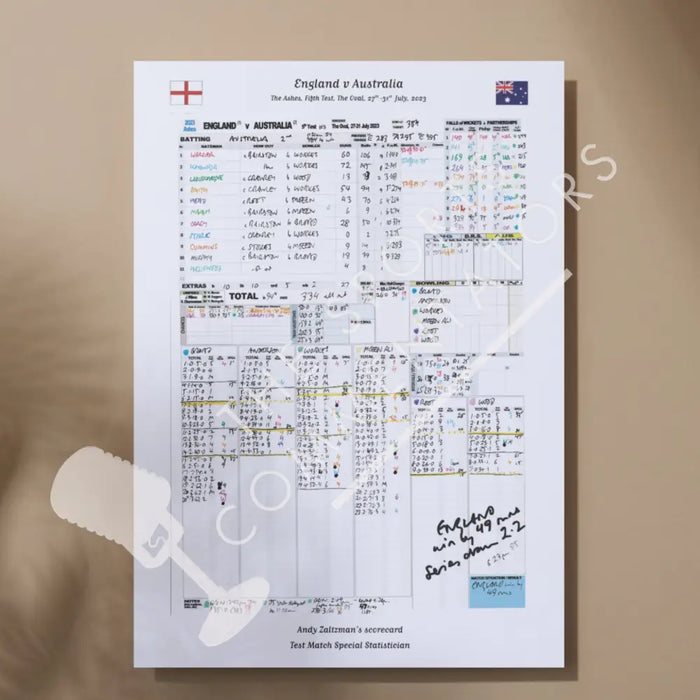 CRICKET England v Australia The Ashes Fifth Test The Oval London. July 27 to 31 2023. Andy Zaltzman A3 Print Only