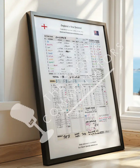 CRICKET England v New Zealand ICC Cricket World Cup Final Lord’s London. July 14 2019. Andy Zaltzman Picture Frames