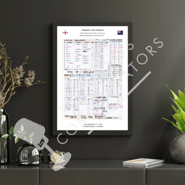 CRICKET England v New Zealand ICC Cricket World Cup Final Lord’s London. July 14 2019. Andy Zaltzman Picture Frames