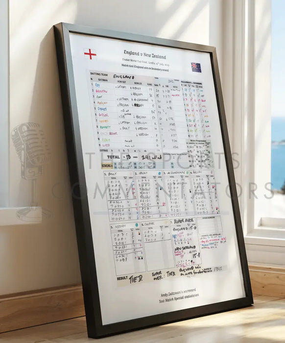 CRICKET England v New Zealand ICC Cricket World Cup Final Lord’s London. July 14 2019. Andy Zaltzman Picture Frames