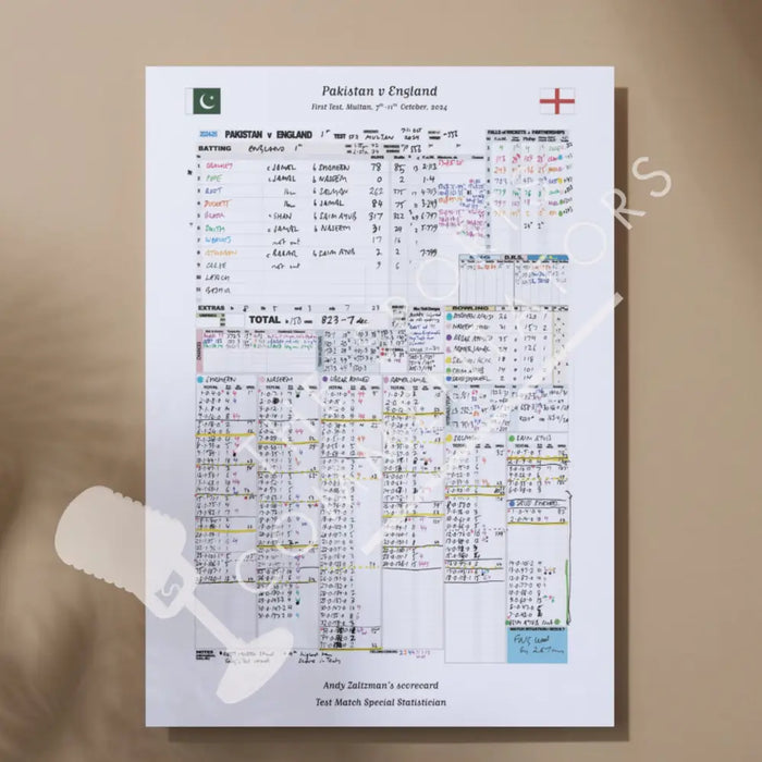 CRICKET Pakistan v England First Test Multan Pakistan. October 7-11 2024. Andy Zaltzman A3 Print Only Picture Frames