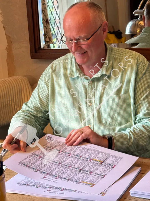 CYCLING *Limited Edition* Tour de France 2018. Won by Geraint Thomas. Carlton Kirby’s commentary notes (signed) A3