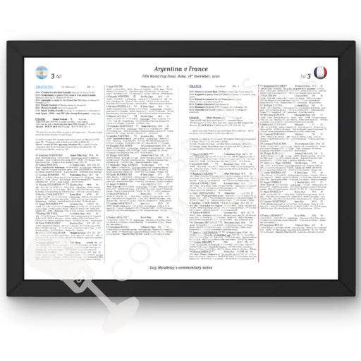 FOOTBALL Argentina v France FIFA World Cup Final Doha. December 18 2022. Guy Mowbray. A3 Framed Print Picture Frames