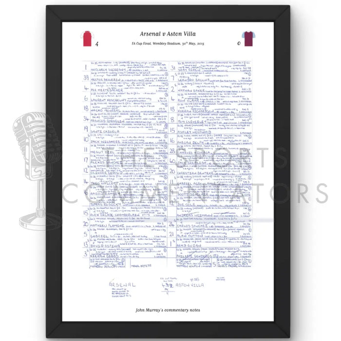 FOOTBALL Arsenal v Aston Villa FA Cup Final Wembley Stadium May 30 2015. John Murray. A3 Framed Print Picture Frames