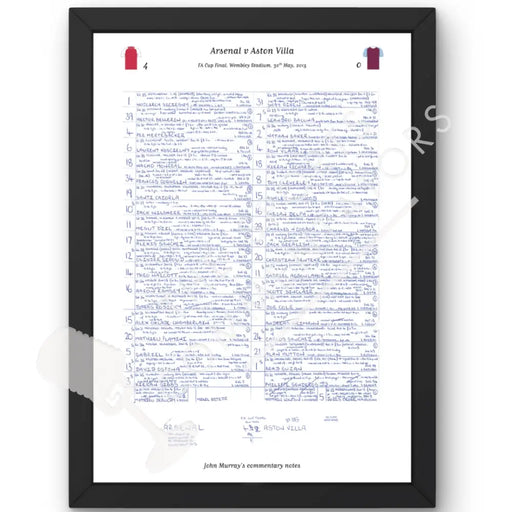 FOOTBALL Arsenal v Aston Villa FA Cup Final Wembley Stadium May 30 2015. John Murray. A3 Framed Print Picture Frames