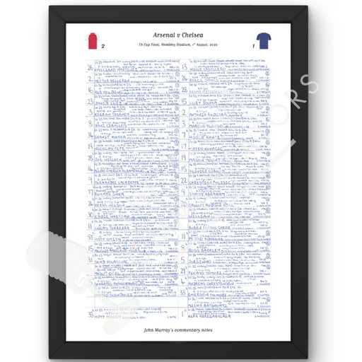 FOOTBALL Arsenal v Chelsea FA Cup Final Wembley Stadium August 1 2020. John Murray. A3 Framed Print Picture Frames