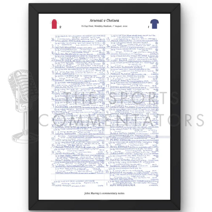 FOOTBALL Arsenal v Chelsea FA Cup Final Wembley Stadium August 1 2020. John Murray. A3 Framed Print Picture Frames