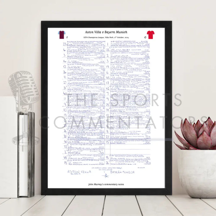 FOOTBALL Aston Villa v Bayern Munich Champions League Villa Park October 2 2024. John Murray. Picture Frames