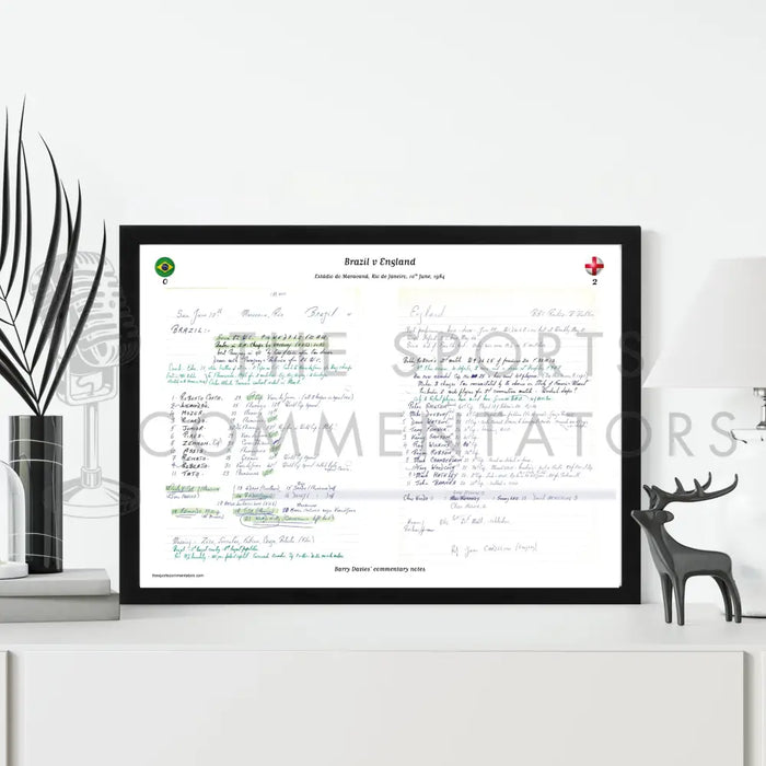FOOTBALL Brazil v England Estádio Maracanã Rio de Janeiro 10 June 1984. Barry Davies do Picture Frames