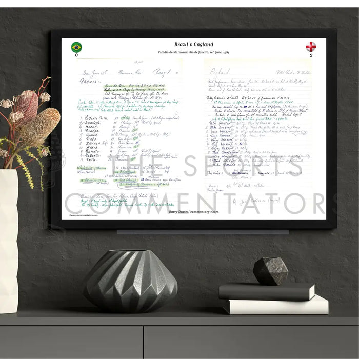 FOOTBALL Brazil v England Estádio Maracanã Rio de Janeiro 10 June 1984. Barry Davies do Picture Frames