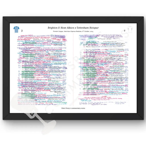 FOOTBALL Brighton v Tottenham Premier League American Express Stadium 6 October 2024. Peter Drury. A3 Framed Print