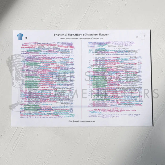 FOOTBALL Brighton v Tottenham Premier League American Express Stadium 6 October 2024. Peter Drury. Picture Frames