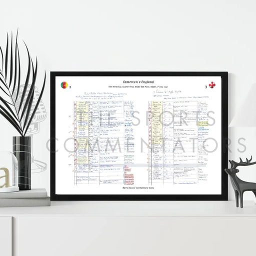 FOOTBALL Cameroon v England FIFA World Cup Quarter Final Stadio San Paolo Naples Italy 1 July 1990. Barry Davies