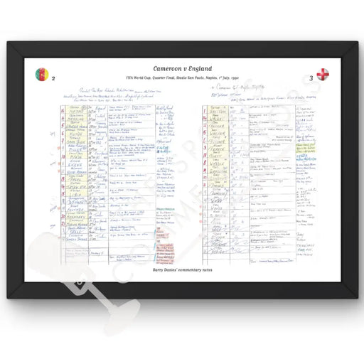 FOOTBALL Cameroon v England FIFA World Cup Quarter Final Stadio San Paolo Naples Italy 1 July 1990. Barry Davies