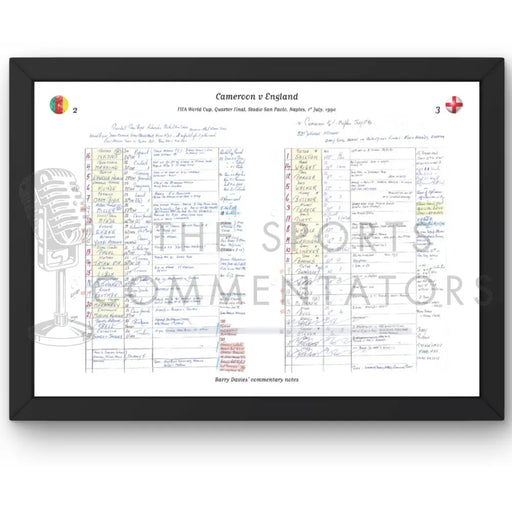 FOOTBALL Cameroon v England FIFA World Cup Quarter Final Stadio San Paolo Naples Italy 1 July 1990. Barry Davies