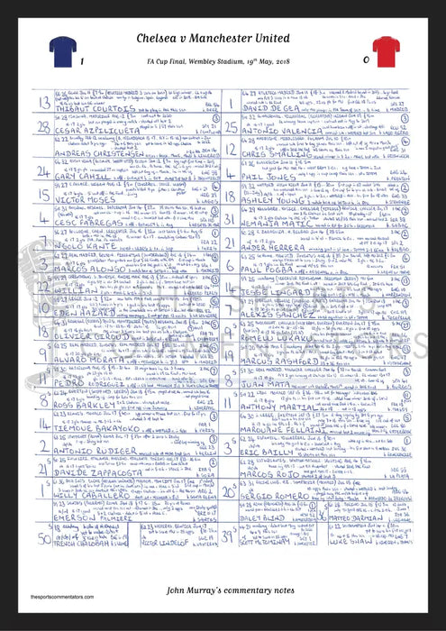 FOOTBALL Chelsea v Manchester United FA Cup Final Wembley Stadium May 19 2018. John Murray. A3 Framed Print Picture