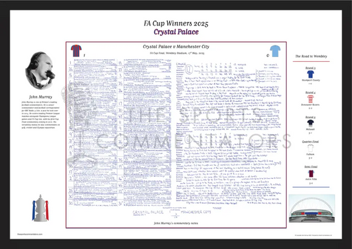 FOOTBALL Crystal Palace v Manchester City FA Cup Final Wembley Stadium 17 May 2025. John Murray. A2 Framed Print