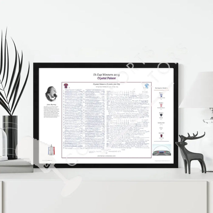 FOOTBALL Crystal Palace v Manchester City FA Cup Final Wembley Stadium 17 May 2025. John Murray. Picture Frames