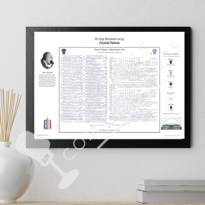 FOOTBALL Crystal Palace v Manchester City FA Cup Final Wembley Stadium 17 May 2025. John Murray. Picture Frames
