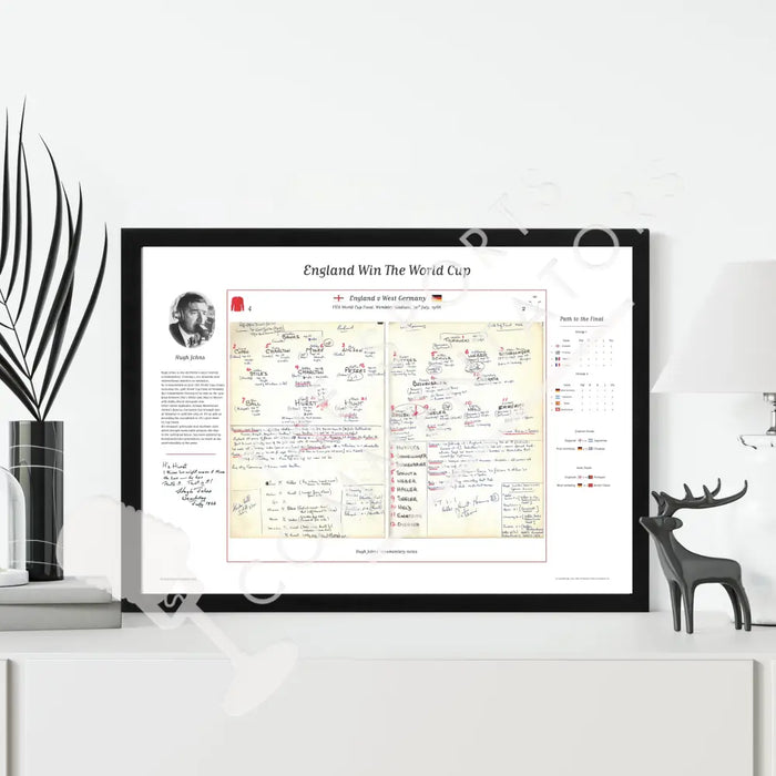 FOOTBALL England v Germany World Cup Final Wembley July 30 1966. Hugh Johns A2 Framed Print Picture Frames