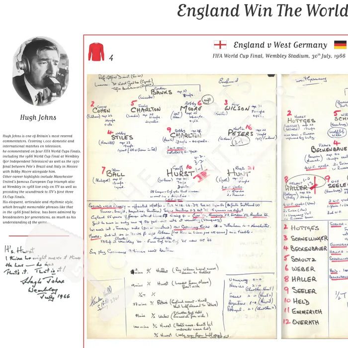 FOOTBALL England v Germany World Cup Final Wembley July 30 1966. Hugh Johns A2 Framed Print Picture Frames