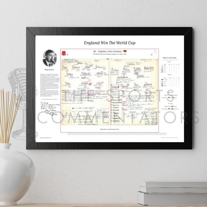 FOOTBALL England v Germany World Cup Final Wembley July 30 1966. Hugh Johns A2 Framed Print Picture Frames