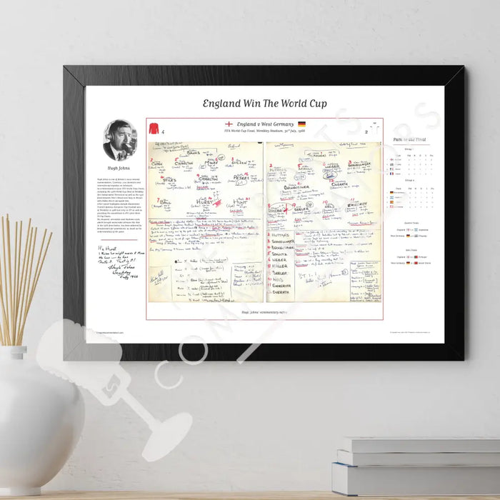 FOOTBALL England v Germany World Cup Final Wembley July 30 1966. Hugh Johns A2 Framed Print Picture Frames