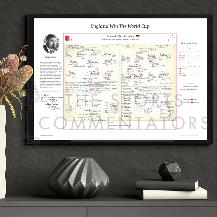 FOOTBALL England v Germany World Cup Final Wembley July 30 1966. Hugh Johns A2 Framed Print Picture Frames