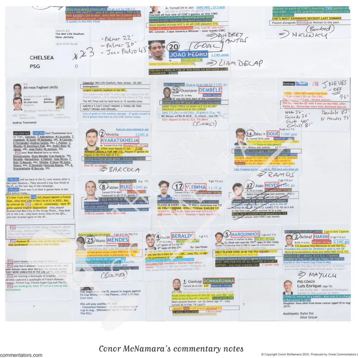 FOOTBALL FIFA Club World Cup Final FOOTBALL Chelsea v Paris St Germain MetLife Stadium New Jersey 13 July 2025. Conor