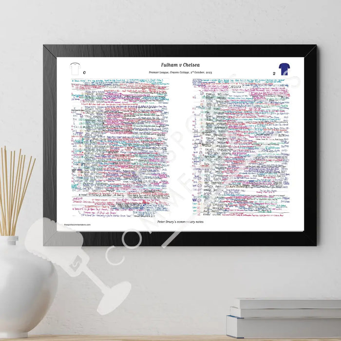 FOOTBALL Fulham v Chelsea Premier League Craven Cottage 2 October 2023. Peter Drury. Picture Frames
