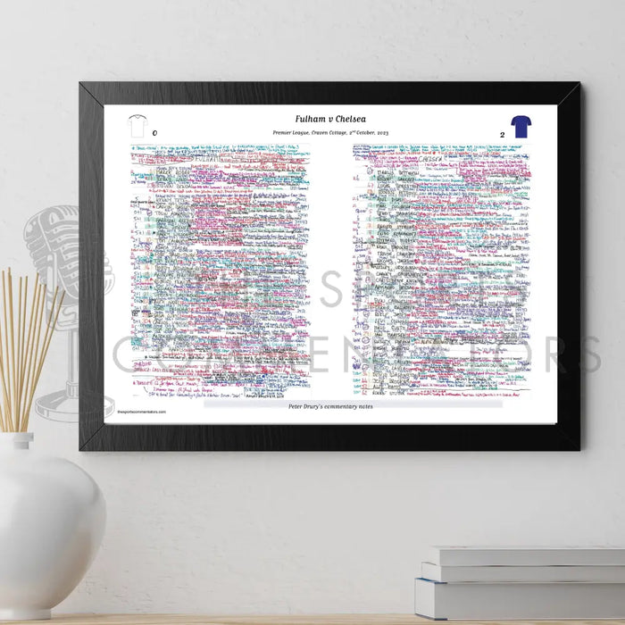 FOOTBALL Fulham v Chelsea Premier League Craven Cottage 2 October 2023. Peter Drury. Picture Frames