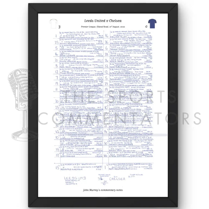 FOOTBALL Leeds United v Chelsea Premier League Elland Road August 21 2022. John Murray. A3 Framed Print Picture Frames