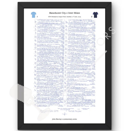 FOOTBALL Manchester City v Inter Milan UEFA Champions League Final Istanbul June 10 2023. John Murray. A3 Framed Print