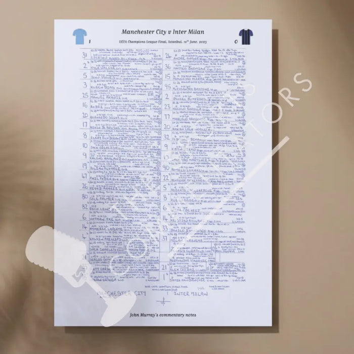 FOOTBALL Manchester City v Inter Milan UEFA Champions League Final Istanbul June 10 2023. John Murray. A3 Print Picture