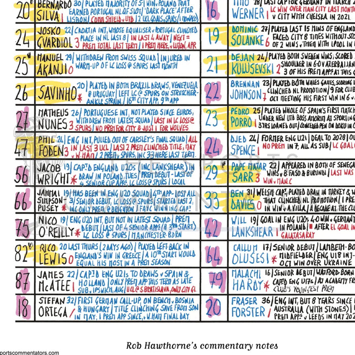 FOOTBALL Manchester City v Tottenham Hotspur Premier League Etihad Stadium November 23 2024. Rob Hawthorne. Picture