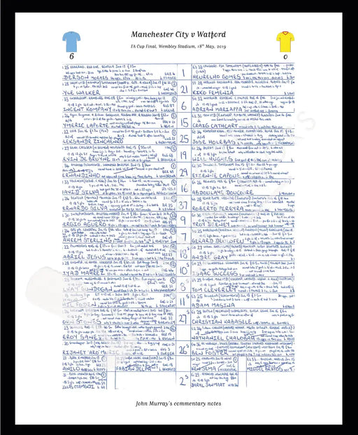 FOOTBALL Manchester City v Watford FA Cup Final Wembley London. May 18 2019. John Murray. A3 Framed Print Picture Frames