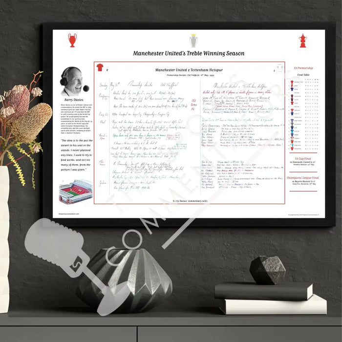 FOOTBALL Manchester United Treble Winning Season Special Manchester United v Tottenham Hotspur Old Trafford 16 May