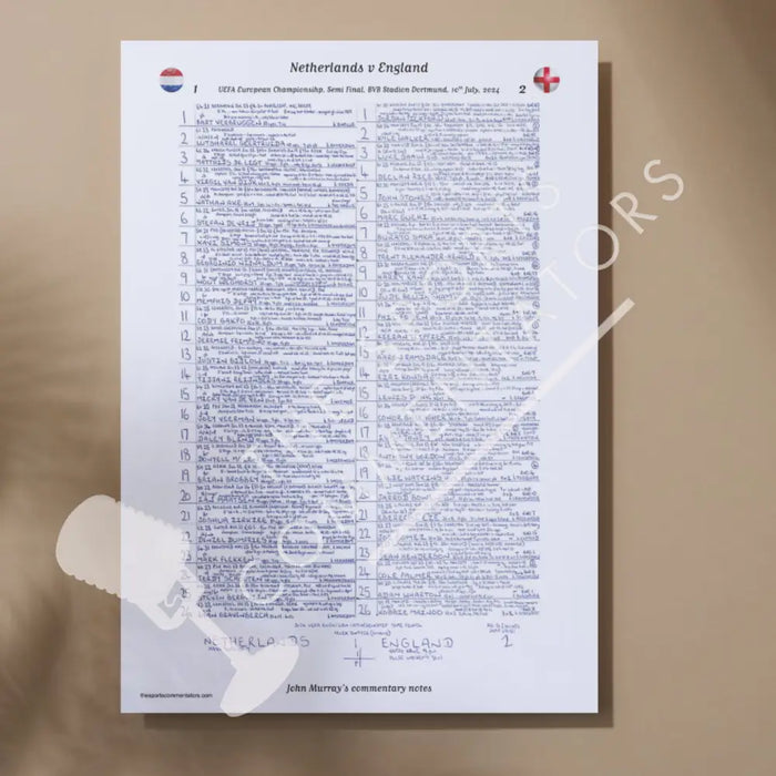 FOOTBALL Netherlands v England UEFA European Championship Semi Final Dortmund July 10 2024. John Murray. A3 Print Only