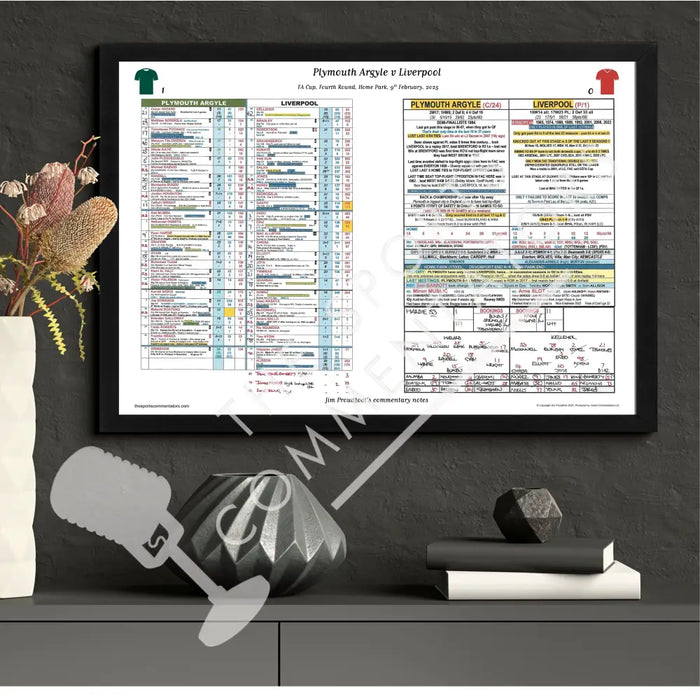 FOOTBALL Plymouth Argyle v Liverpool FA Cup Fourth Round Home Park 9 February 2025. Jim Proudfoot. Picture Frames