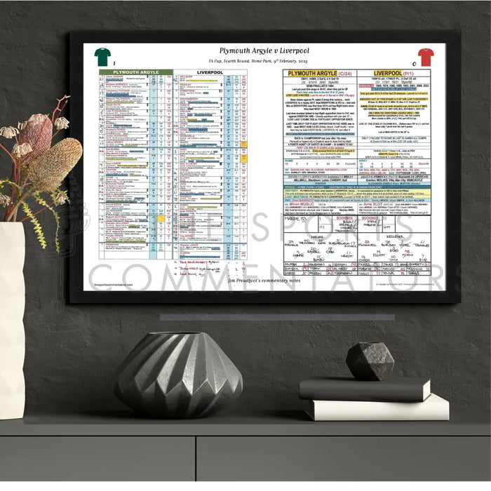 FOOTBALL Plymouth Argyle v Liverpool FA Cup Fourth Round Home Park 9 February 2025. Jim Proudfoot. Picture Frames