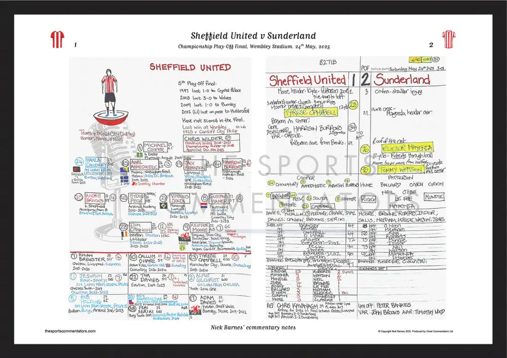 FOOTBALL Sheffield United v Sunderland. Championship Playoff Final. Wembley Stadium. 24 May 2025. Nick Barnes. Picture